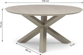 Tuinset 6 personen 150 cm Rope Zand/Beige Lifestyle Garden Furniture Tivoli/Xento