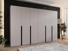 Kledingkast Hartford 583, Zwart, Kasjmier, 202x300x52cm, 210.5 kg, Kledingkast deuren: Met scharnieren