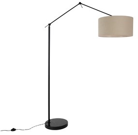 Vloerlamp zwart met kap lichtbruin 50 cm verstelbaar - Editor