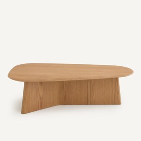 Salontafel van eikenhout, hoogte 30 cm, TRIANGOLO