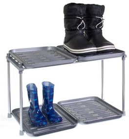 Schoenenrek en laarzenrek met 4 kunststof trays