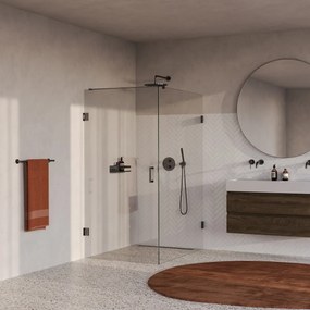 Brauer Void profielloze douchecabine 90x140cm gunmetal geborsteld PVD