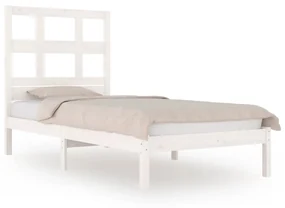 vidaXL Bedframe massief grenenhout wit 75x190 cm 2FT6 Small Single