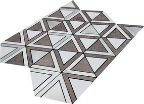 Zelfklevende Mozaïektegels Metaal | Driehoek Grijs Wit Zilver | 28,7×33,1 cm | Keuken, Bad &amp; WC