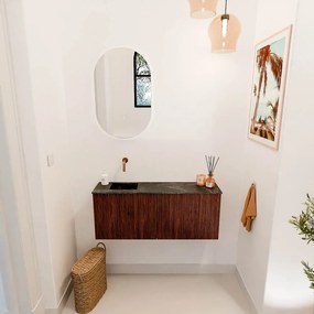 Mondiaz Joya DLux 100cm toiletmeubel ruby met wastafel faye links zonder kraangat lava