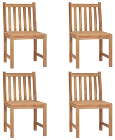 vidaXL Tuinstoelen 4 st met kussens massief teakhout