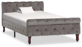 vidaXL Bedframe fluweel grijs 100x200 cm