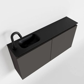 Mondiaz Ture 100cm toiletmeubel dark grey met wastafel urban links 1 kraangat