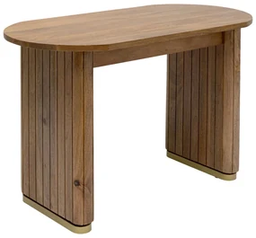 Kare Design Grace Ovaal Bureau Mangohout Messing - 110 X 55cm.