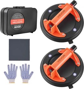 VEVOR Vacuümzuiglift, 203 mm glaslift met ABS-handgreep, 180 kg hefvermogen, tegelzuignap met draagtas voor het tillen van tegels, graniet, gipsplaten en ramen (2 stuks)