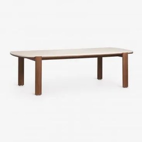 Rectangulaire Tuin Tafel 260x115 Cm Van Acaciahout Vetra Tapioca Beige - Donker Acaciabruin - Sklum