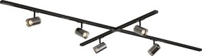 Modern railsysteem zwart me 5 spots 1-fase - Iconic Lloyd