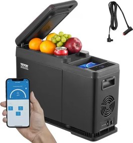 VEVOR Autokoelkast, 12-volt autokoelkast voor in de armleuning, draagbare 8-liter vriezer met één temperatuurzone, instelbaar temperatuurbereik van -20°C tot 20°C, 12/24V DC en 100-240V AC, compressor koeler voor buiten, kamperen
