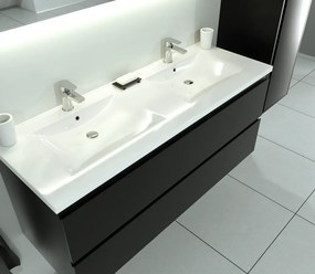 SaniGoods Sally badkamermeubel 120cm mat zwart met keramische wastafel