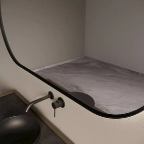 Gliss Design Aura spiegel met LED-verlichting 100x70cm mat zwart