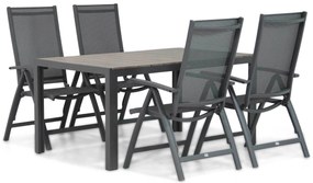 Tuinset 4 personen 155 cm Aluminium/textileen Grijs Presto Vasto/Young