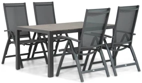 Tuinset 4 personen 155 cm Aluminium/textileen Grijs Presto Vasto/Young