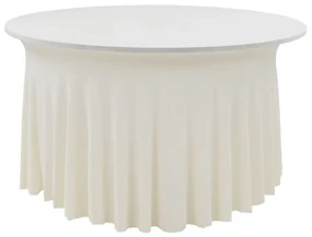 vidaXL 2 st Tafelhoezen stretch met rok 180x74 cm crème