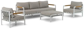 Stoel en Bank Loungeset 5 personen Aluminium/rope Wit  Coco Avellino