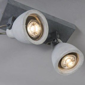 Industriële spot grijs beton 2-lichts - Creto