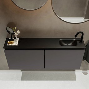Mondiaz Ture 120cm toiletmeubel dark grey met wastafel urban rechts 1 kraangat