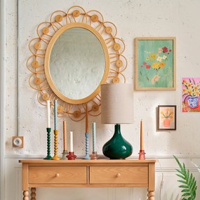 Rotanspiegel in bloemvorm H93 cm, Ramza