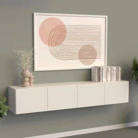 Zwevend Tv-meubel Wit 194 Cm - 194x35.5x35cm.