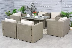 Roma Premium 6 Tuinpunt lichtgrijs technorattan tuinmeubelen