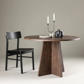 Ronde Eettafel Met Kruisvoet Bruin - 110 X 110cm.