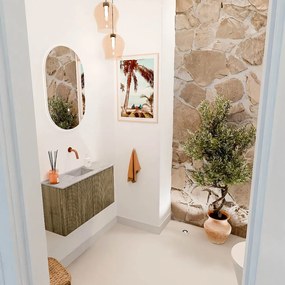 Mondiaz Joya DLux 70cm toiletmeubel dusk met wastafel faye midden zonder kraangat glace