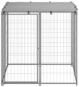 vidaXL Hondenkennel 110x110x110 cm staal zilverkleurig
