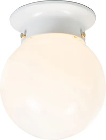 Retro plafondlamp wit opaal glas - Scoop