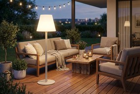 Moderne Buiten Vloerlamp Beige Met Witte Kap IP - Big Virginia Kunststof Zand/Beige