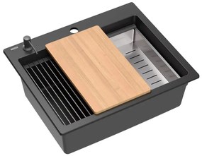 granieten spoelbak KURT 110 WORKSTATION Black