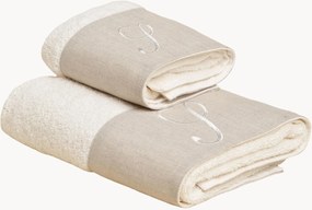 Katoenen handdoekenset Zahra, 2-delig, A-Z