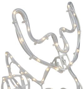 Kerst vloerlamp rendier met slee 116cm incl. LED met timer IP44 - Sori