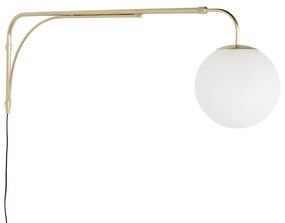 Wandlamp in messing en opaline glas, Moricio