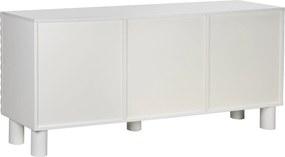 Dressoir Met Grote Ribbels Wit 180 Cm - 180x40x75cm.