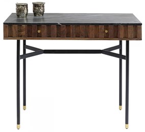 Kare Design Apiano Sidetable Van Acacia En Marmer - 90 X 40cm.