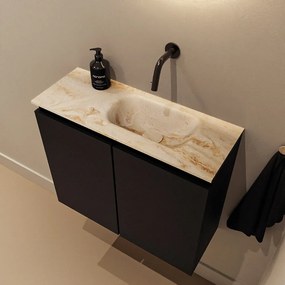 Mondiaz Ture DLux toiletmeubel 60cm urban met wastafel frappe rechts zonder kraangat