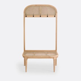 Eiken en rotan kledingmeubel, Lunhaus