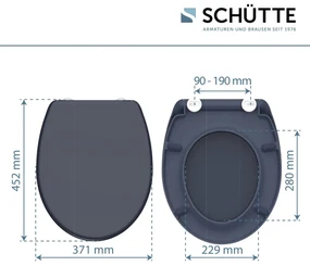 Schutte Miles toiletzitting duroplast met softclose en quick release antraciet