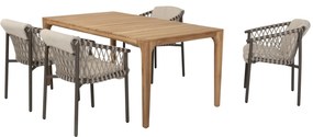 Liam Allora dining tuinset 180x100xH75 cm 7-delig terre teak 4 Seasons Outdoor