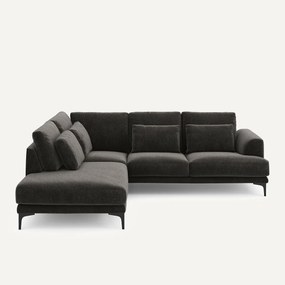 Hoekbank links fluweel chenille Marsile