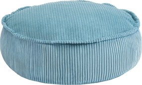 Ronde Kinderpoef Aesthetic Rib - Turquoise