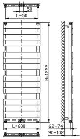 Sapho Bondi radiator wit 60x122cm 669W