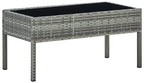 vidaXL Tuintafel 75x40x37 cm poly rattan grijs