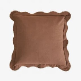 Vierkant Kussen 45x45 Cm Van Katoen Kovey Beige Tapioca - Camelbruin - Sklum