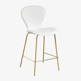 Hoge Kruk In Chenille Uit White & ↑65 Cm & Goud - Sklum