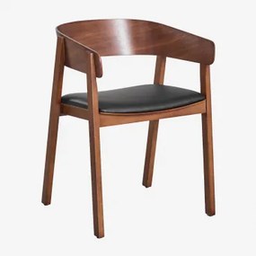 Set Van 2 Eetkamerstoelen In Hout Olsen Donker Hout & Kunstleren Zwart - Sklum